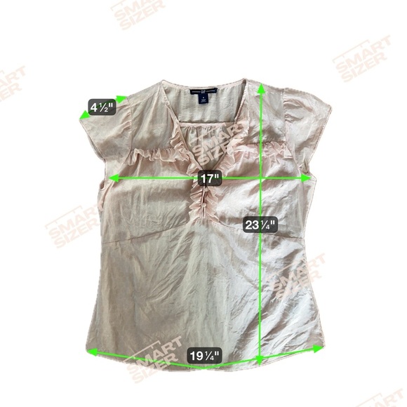 Vintage GAP Ruffle Pink Blouse Sheer Y2K Top Size M - Picture 7 of 7